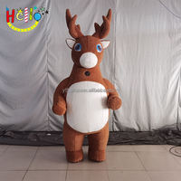 Meilleure vente Costume de performance de renne de Noël gonflable géant en peluche pour adulte et enfant pour fête de rue de Noël