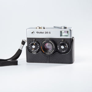 Retro gerçek deri kamera çantası <span class=keywords><strong>Rollei</strong></span> 35 S fotoğraf çantası koruyucu kılıf için el yapımı hakiki kamera yarım vaka özelleştirmek - Product Image 5