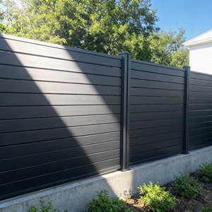Paneles <span class=keywords><strong>de</strong></span> Cerca <span class=keywords><strong>de</strong></span> Jardín <span class=keywords><strong>de</strong></span> Aluminio Negro, Diseño Moderno <span class=keywords><strong>de</strong></span> <span class=keywords><strong>Listones</strong></span> Horizontales, Cercado <span class=keywords><strong>de</strong></span> Privacidad con Fijación Oculta con Tornillos - Product Image 4