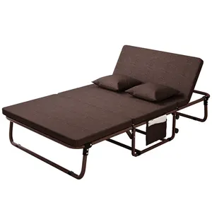 Mobiliário barato multifuncional, economizador de espaço com quadro de metal ajustável para sofá único e duplo dobrável