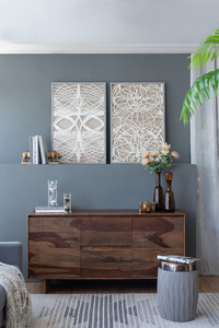 Décoration murale en boîte à ombres en forme de feuille S/2, cet ensemble de 2 décorations murales en boîte à ombres en forme de feuille de papier Sienne crée un accent attrayant pour toutes les pièces. - Product Image 2