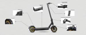 Scooter Plegable con Pantalla LED, Dos Ruedas, Doble Tracción, Resistente al Agua, para Adultos, Modelo J05, Venta Caliente - Product Image 4