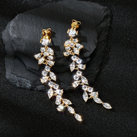 Boucles d'oreilles pendantes en argent sterling 925 avec zircone en forme d'œil de cheval, en forme de larme et ronde, boucles d'oreilles à pampilles pour femmes