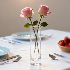 SMOOTH Wholesale Wedding Dinning Table Decoration Flower Centerpiece Clear Cylinder Small <b>Bud</b> <b>Glass</b> <b>Vase</b> - Product Image 1