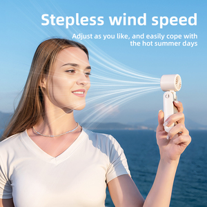 Hot Sale Mini Outdoor <b>Handheld</b> <b>Fan</b> Metal 1-100 Speeds Smart Digital Display 2000mAh Rechargeable Battery Portable Household Car - Product Image 4