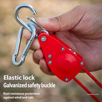 Vente flash : poulie à cliquet pour l'extérieur, poulie fixe pour corde de tente, tendeur de corde réglable, sangle de tension, boucle de corde de camping