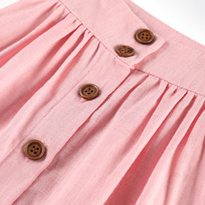 2025 petit bébé filles lin à volants chasuble <span class=keywords><strong>tablier</strong></span> dos bouton fleur fille <span class=keywords><strong>robe</strong></span> enfants robes pour les filles - Product Image 6