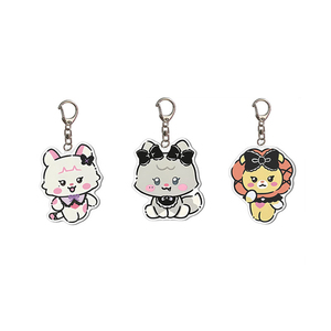 Porte-clés pendentif en acrylique imprimé UV double face avec motif de dessin animé, souvenir tendance - Product Image 3