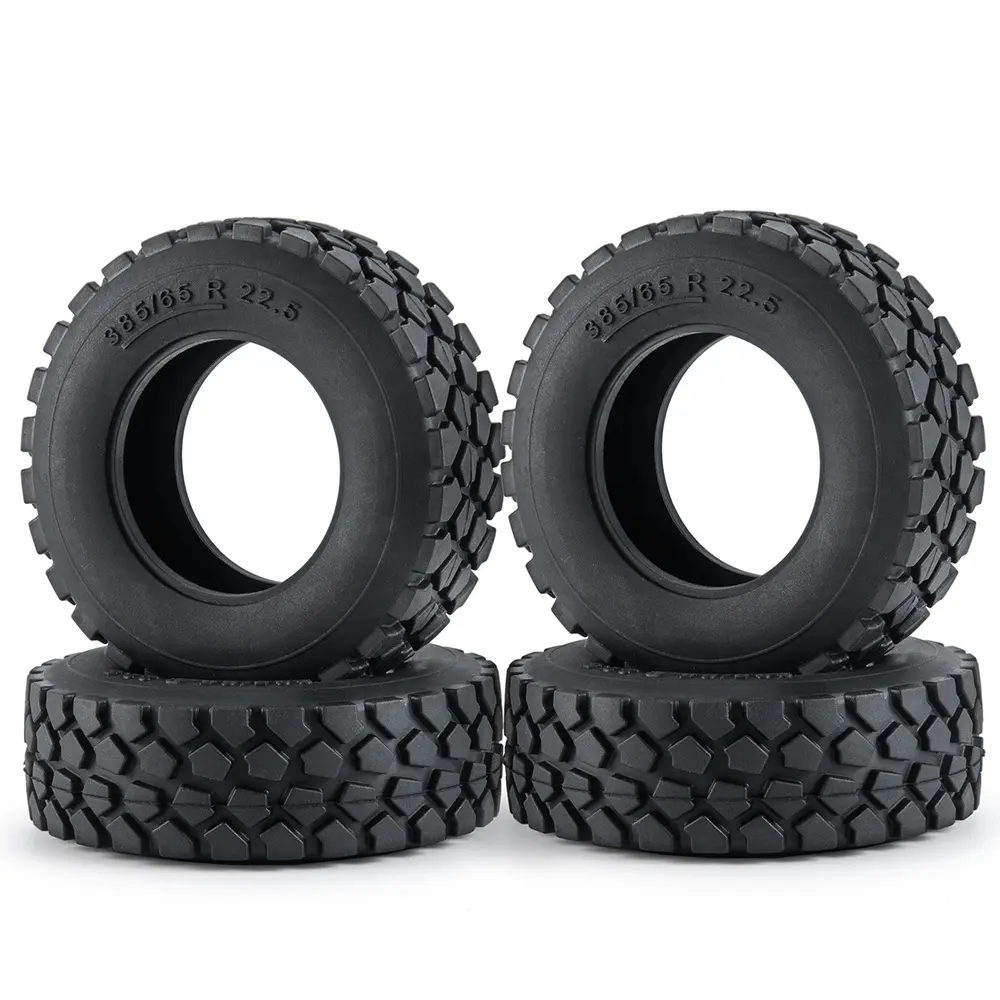 30Mm Breedte Zwart Rubber Banden Banden Voor Tamiya 1/14 Rc Aanhangwagen Trekker Voorwiel Velgen Rc Onderdelen Accessoires