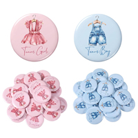 Épingles à Boutons Révélation du Sexe Équipe Garçon Fille Rose Bleu pour Cadeaux de Fête Prénatale et Fournitures de Fête Révélation du Sexe