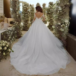 Dream Wedding Dress Ball Gown Ivory White Sweetheart Neckline Empire Waist Lace Vintage Style Summer Bridal Gown - Product Image 3