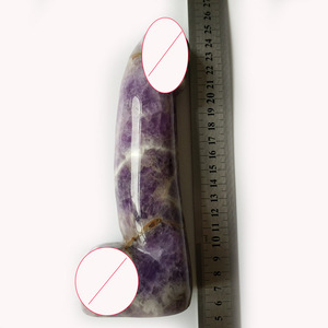 Çin üretici tedarik ametist noktası 17cm yapay penis seks oyuncakları masaj silindiri için şifa kristalleri taşlar - Product Image 5