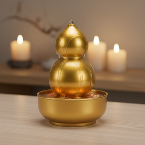Décoration d'intérieur, fontaine miniature <span class=keywords><strong>de</strong></span> table en résine peinte à la main, style gourde, imperméable, avec design Feng Shui pour une utilisation en intérieur - Product Image 2