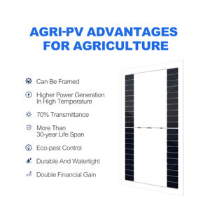 Agri PV-kompatibles 2 2-mm-Halbzellen-Mono-Solarpanel aus gehärtetem Glas IP67-Anschlussdose für landwirtschaft liche Zwecke - Product Image 4