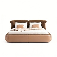 Lit en tissu Peekassleep de luxe léger français, design queue de baleine, créatif, pour chambre principale, double, 1,8 mètre, garantie 3 ans