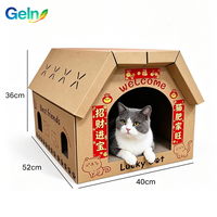 Maison pour chat en carton ondulé écologique et recyclable, personnalisée et luxueuse, avec griffoir pour chats d'intérieur, chatons, pour dormir et se détendre