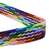 Accessoires textiles personnalisés Ruban en corde creuse colorée 20mm Sangle tressée en polyester pour bracelet de sac de montre