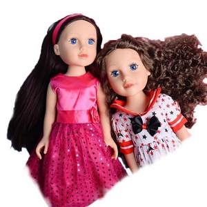 Muñeca americana de 18 pulgadas <span class=keywords><strong>para</strong></span> niñas, juguete realista de cuerpo reborn, bonito vestido, OEM - Product Image 1
