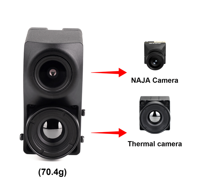 Thermal Imaging FPV IR Camera 384x288 640x512 Dual Camera for Drone Servo-controlled Switching PAL/NTSC for Search Rescue