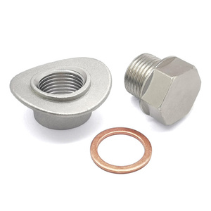 Kit de tuercas y tapones de escape tipo silla M18x1.5 de acero inoxidable y acero niquelado con junta de cobre, mecanizado CNC - Personalizable - Product Image 4