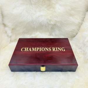 Customizable Logo 35-Piece <strong>Ring</strong> <strong>Box</strong> Lockable <strong>Championship</strong> and Baseball <strong>Ring</strong> <strong>Display</strong> Case Jewelry Container - Product Image 2