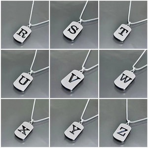 Collar de Acero Inoxidable con 26 Letras, Estilo Instagram, Cadena para Suéter, Cadena de Caja, Minimalista, para Hombres, Mujeres y Parejas, Cadena para Clavícula, No se Desvanece - Product Image 3
