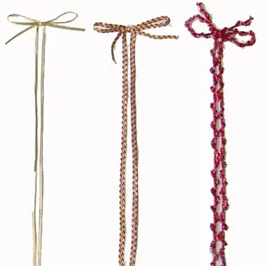 Gold ribbon bow with elastic/elastic mini gift bows/decorative bows small