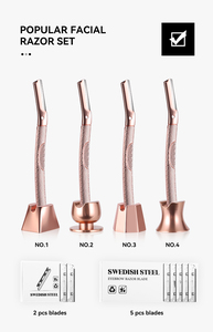 KINGHOOD Ensemble de ciseaux, rasoirs et pinces à épiler pour sourcils en acier inoxydable chromé 3 en 1, essentiels pour le modelage des sourcils, kit de soin des sourcils - Product Image 3