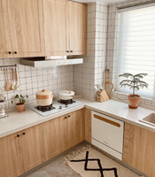 Meuble de rangement d'îlot de cuisine moderne style Shaker pour appartement, en laque, verre, ignifuge, écologique, bois, contreplaqué, MDF, marbre, stratifié