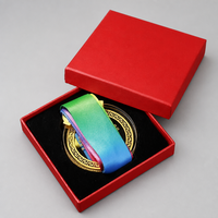 Médaille en verre noble avec ruban de sublimation, trophée personnalisé en cristal, 1ère, 2ème, 3ème place pour compétition sportive, souvenir, cadeau