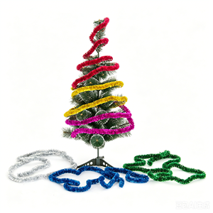 <b>Christmas</b> Xmas Tinsel Garland for Xmas New Year Party <b>Decor</b> <b>Christmas</b> Tree <b>Decorate</b> <b>Green</b> <b>Red</b> Tinsel Garland Glitter Garland - Product Image 1