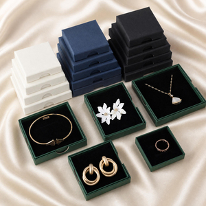 Boîte à bijoux de luxe ultra-fine de 1,5 cm pour colliers et boucles d'oreilles, emballage en gros, logo personnalisé - Product Image 3