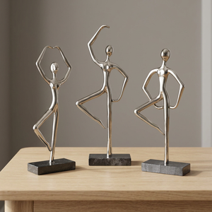 Jaffs Exports Modern Aluminium High Quality <b>Figurative</b> Sculptures Set 3 Contemporary Artistic Tabletop Decor Handmade - Product Image 3