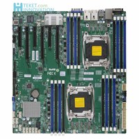 Pour carte mère de station de travail Supermicro X10DRi E-ATX 12x13 pouces avec 2 ports Ethernet Gigabit RJ45, 1 port LAN IPMI dédié RJ45, 10 ports SATA3 (6 Gbit/s)