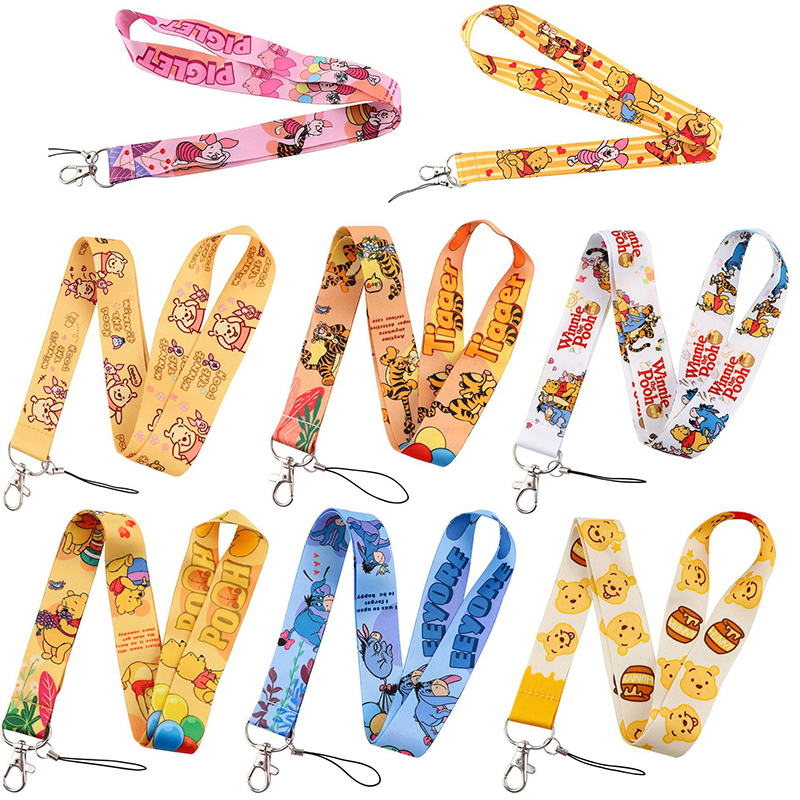 Wholesale Lanyards Cute Cartoon Yellow Bear Tiger Pig Design Lanyard Phone Card Neck Anti Lost Strap Promotional Gift Lanyards