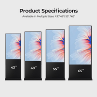Pantalla Digital Interactiva con Soporte de Piso para Interiores, LCD 4K de 43 y 65 Pulgadas, Tótem Publicitario con Infrarrojos para Tiendas