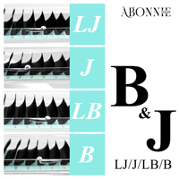 Extensions de cils Abonnie LB LJ LC LD M Curl Premium, plateaux de cils en soie, extensions de cils en cachemire noir mat, vente en gros