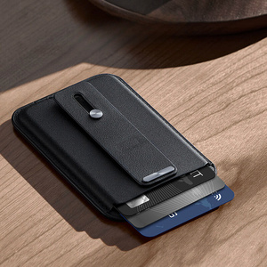 Custom RFID Leather Slim Wallet Strongest Magnetic <strong>Card</strong> <strong>Holder</strong> for Phone - Product Image 3