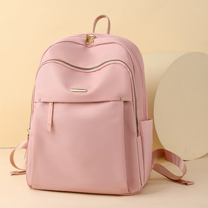 <strong>Women's</strong> Large Capacity Waterproof Breathable Nylon Backpack Polyester Lining Zipper Closure Lightweight Casual Travel <strong>Schoolbag</strong> - Product Image 1