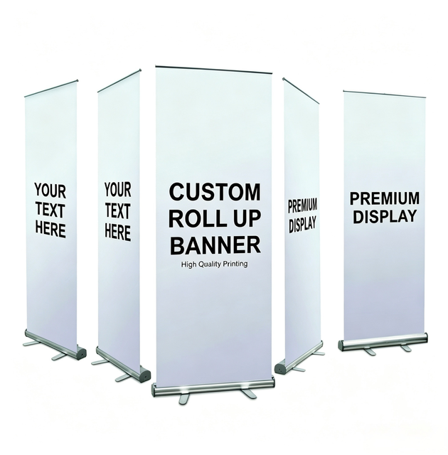 Tabletop Roll Aluminum Banner Stand Mini Size Retractable Lightweight for Advertising Counter Display Reception Desk Store