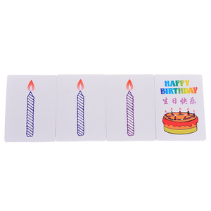 Ensemble <span class=keywords><strong>de</strong></span> cartes magiques Joyeux Anniversaire 8,8x6,5cm, design gâteau et <span class=keywords><strong>bougie</strong></span> colorés pour tours <span class=keywords><strong>de</strong></span> <span class=keywords><strong>magie</strong></span> - Product Image 3