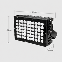 Projecteur de scène LED RVB/RVBW DMX 512 carré plat de luxe, coloré, filaire, IP67, 500W/600W SMD 5050 pour église