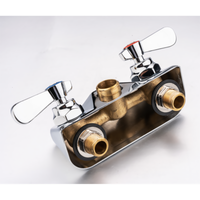 Robinet mural en laiton massif, style industriel moderne et contemporain, pour cuisine commerciale, double poignée, commande tactile, surface polie