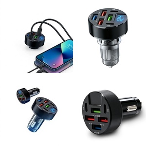 Chargeur de voiture USB-C 100W avec moniteur de tension LED, vente chaude pour <span class=keywords><strong>iPhone</strong></span> 17 16 15 Samsung S26 S25 Ultra, <span class=keywords><strong>prise</strong></span> d'alimentation sûre et stable - Product Image 1