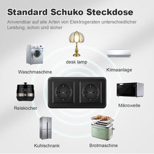 Euro 250V PC Panel Socket caja redonda doble 16A enchufe <span class=keywords><strong>de</strong></span> pared con 2 salidas <span class=keywords><strong>de</strong></span> CA integrado oculto 16A enchufe <span class=keywords><strong>de</strong></span> pared - Product Image 6