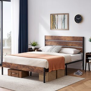 Modern King-Size MDF Wood &amp; Metal <strong>Platform</strong> <strong>Bed</strong> <strong>with</strong> <strong>Storage</strong> &amp; 4 Drawers Double Bedroom Furniture for Home Use - Product Image 4