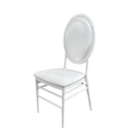 Chaises de banquet chiavari en métal transparent et doré en résine pour mariage avec coussins