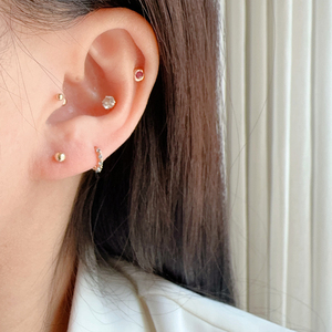 2025 New Collection 10K Gold Huggie Helix <strong>Tragus</strong> Earrings Dainty Blue Sapphire <strong>Hoops</strong> Trendy Wholesale Jewelry for Wedding - Product Image 6