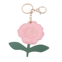 Porte-clés créatif en cuir imprimé pivoine, accessoire de style chinois pour vêtements et jeans, garniture décorative Modèle 1901 Fleurs