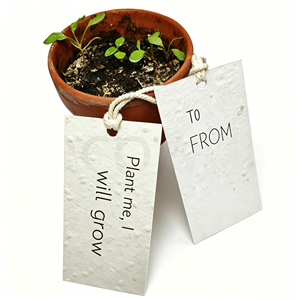 Etichetta Pendente in Carta Biodegradabile con Semi di Fiori Selvatici, Realizzata a Mano <span class=keywords><strong>e</strong></span> Piantabile - Product Image 1